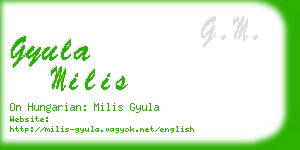 gyula milis business card